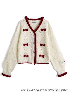 サンリオキャラクターズ　ハローキティリボンニットカーディガン