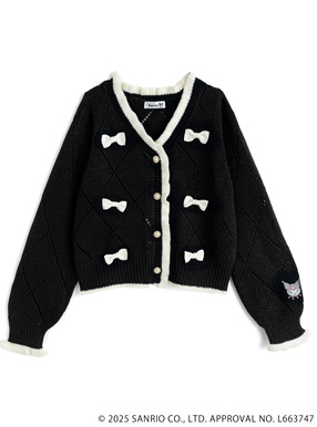 サンリオキャラクターズ　クロミリボンニットカーディガン