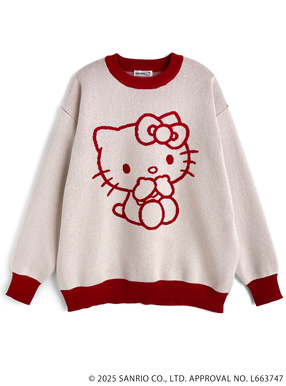 サンリオキャラクターズ　ハローキティ配色ニットトップス