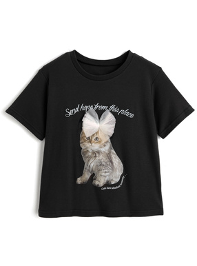 キャットチュールリボンTシャツ