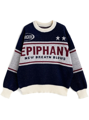 ロゴジャガードニットトップス