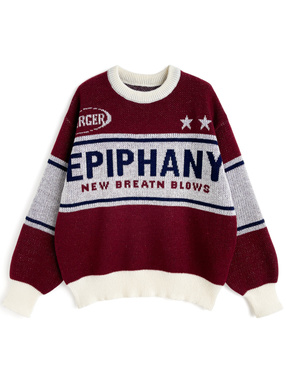 ロゴジャガードニットトップス