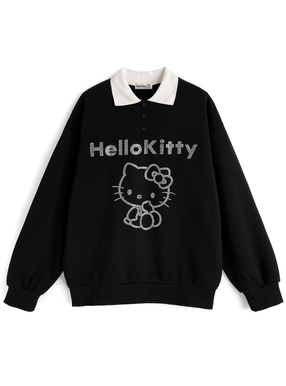 サンリオキャラクターズ　ハローキティビジューポロスウェットトップス