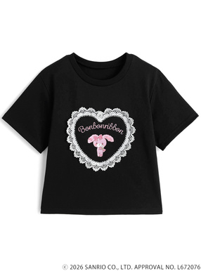 サンリオキャラクターズ　ぼんぼんりぼんレースロゴプリントTシャツ