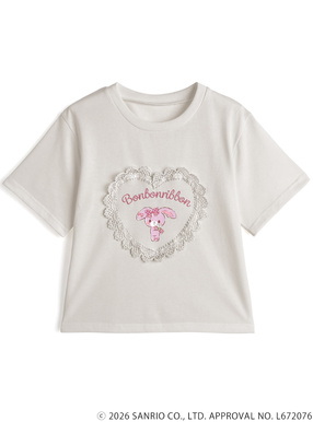 サンリオキャラクターズ　ぼんぼんりぼんレースロゴプリントTシャツ