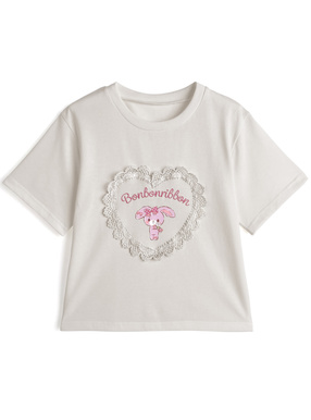 サンリオキャラクターズ　ぼんぼんりぼんレースロゴプリントTシャツ