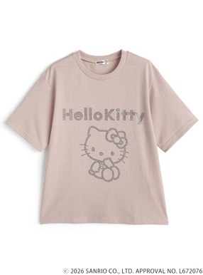 サンリオキャラクターズ　ハローキティラインストーンTシャツ