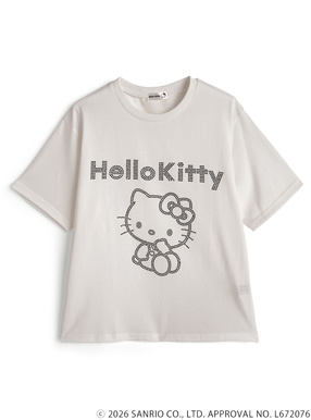 サンリオキャラクターズ　ハローキティラインストーンTシャツ