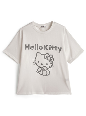 サンリオキャラクターズ　ハローキティラインストーンTシャツ