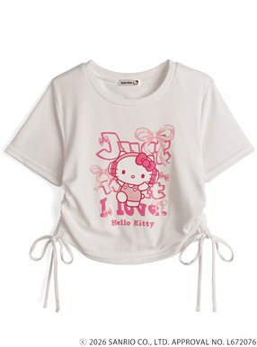 サンリオキャラクターズ　ハローキティドロストプリントTシャツ