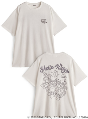 サンリオキャラクターズ　ハローキティロゴプリントTシャツ