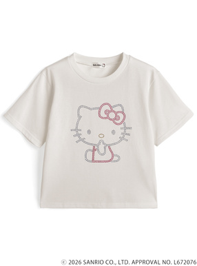 サンリオキャラクターズ　ハローキティラインストーンTシャツ