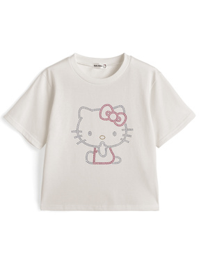サンリオキャラクターズ　ハローキティラインストーンTシャツ