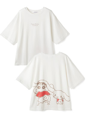 サンリオコラボ　クレヨンしんちゃんXシナモロール　プリントTシャツ