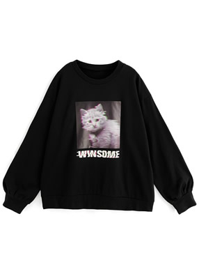 キャットプリントスウェット