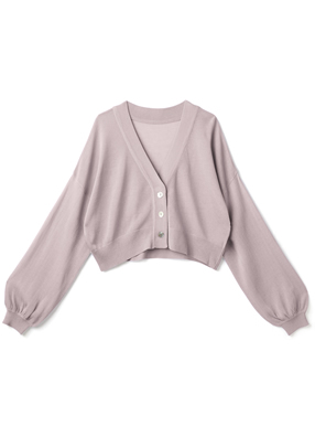 ショート丈シアーニットカーディガン