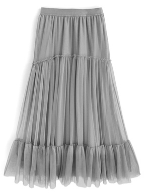 チュールティアードスカート