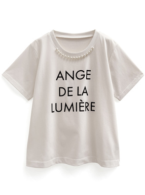 パールネックロゴTシャツ