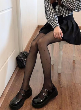 ハート柄シースルーストッキング