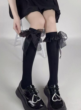 フリルリボンハイソックス