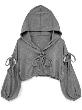 レースアップリボンパーカー