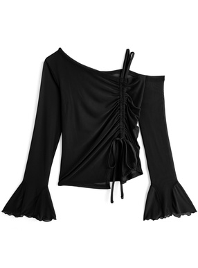 ワンショルダードロストシアートップス