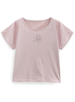 ラインストーンロゴTシャツ