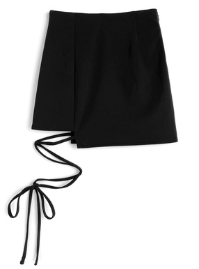 サイドリボンストラップタイトミニスカート