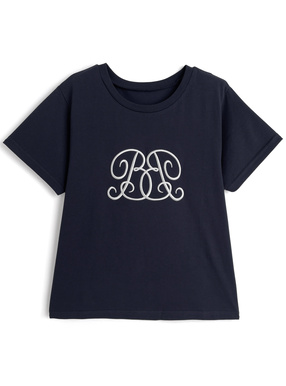 モノグラム刺繍半袖Tシャツ