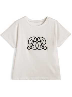 モノグラム刺繍半袖Tシャツ