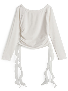 サイドギャザーチュールラグラントップス