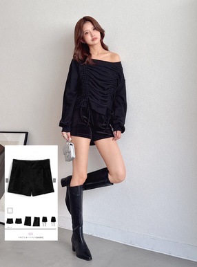 ベロアショートパンツ