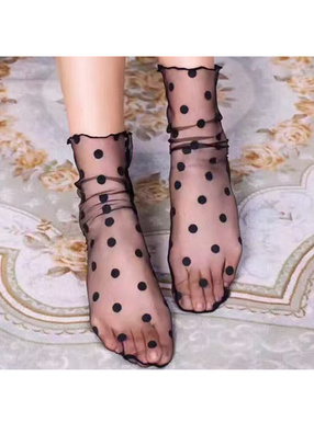 ドット柄シアーソックス