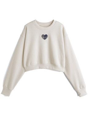 チェックハート刺繍スウェットトップス