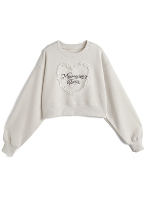 ハートレースロゴ刺繍スウェットトップス