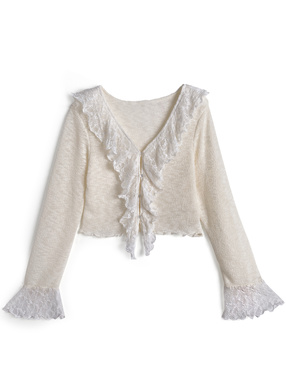 ラッフルレースフリルカーディガン