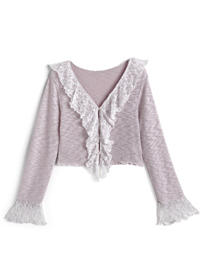 ラッフルレースフリルカーディガン