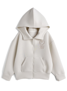 ロゴ刺繍オーバーサイズジップパーカー