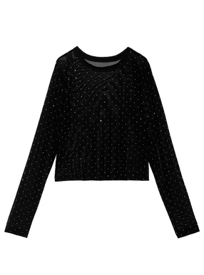 ラインストーンシアートップス