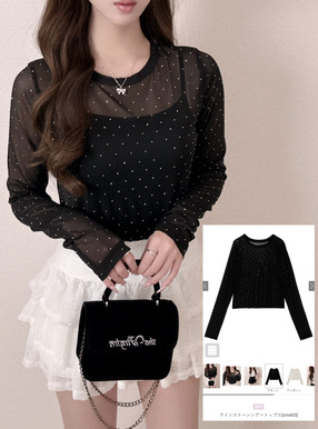 ラインストーンシアートップス