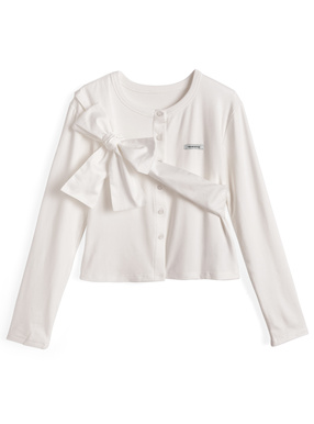 リボンドッキングカーディガン