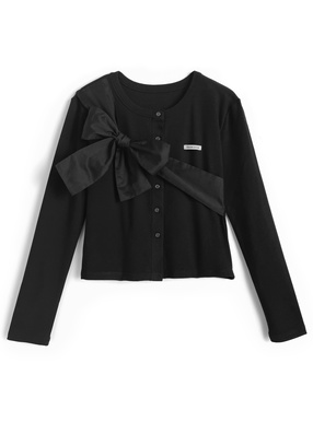 リボンドッキングカーディガン