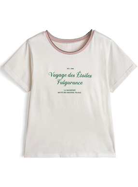 配色ロゴプリントTシャツ