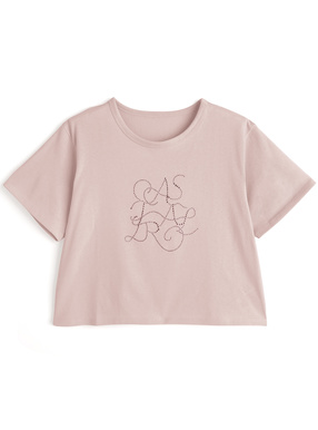 ラインストーンロゴTシャツ