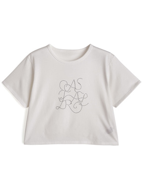 ラインストーンロゴTシャツ