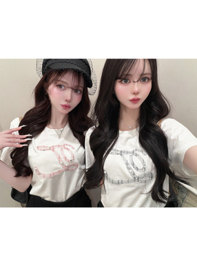 ツイードロゴ刺繍Tシャツ