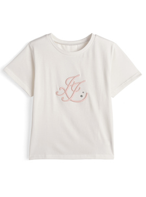 立体刺繍ロゴビジューTシャツ