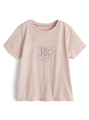 ラインストーンロゴTシャツ