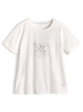 ラインストーンロゴTシャツ