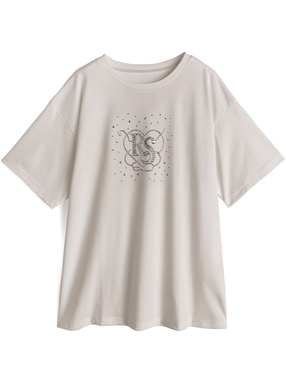 ラインストーンロゴTシャツ